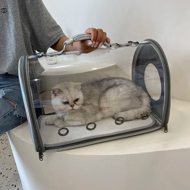 Cat Carrier Cat Bag Transparent Going Out Portable Bag Car Cat Breathable Space Capsule Pet Backpack Portable Messenger Cat Dog