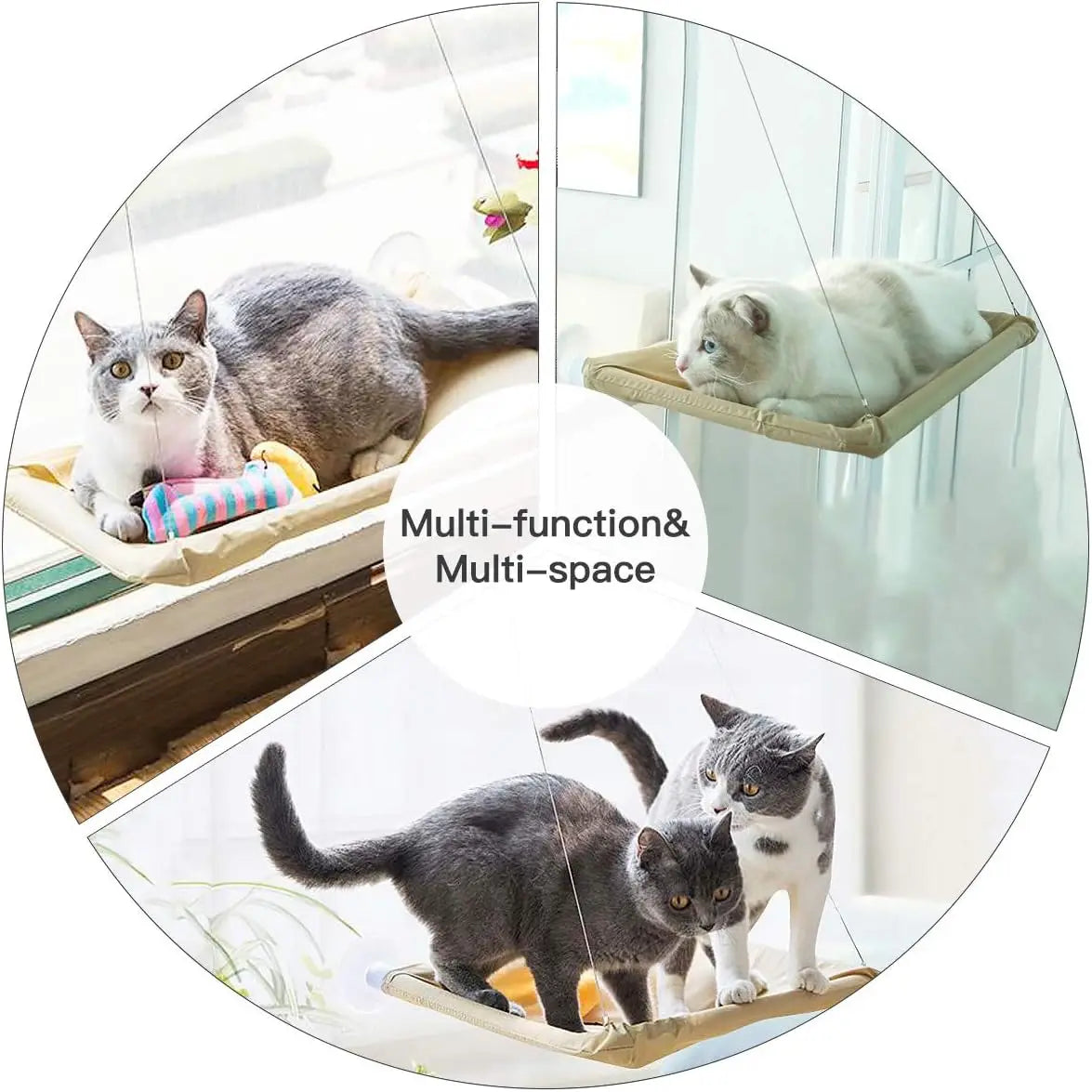 Cat Window Hammock Cat Safety Sunny Bed with Durable Heavy Duty Suction Cups Cats Sleeping Space Saving Window Mounted Cat Bed