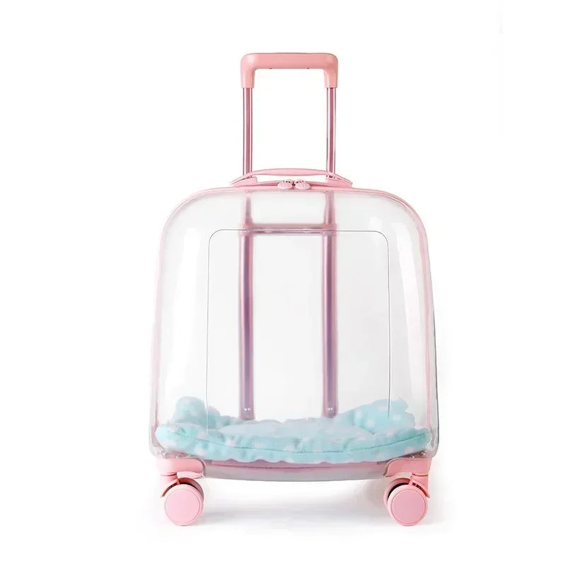 Cats Carrier Pet Backpacks PC Material Travel Stroller Bags Pet Shop Transparent Transportation Products on Wheels Accessories