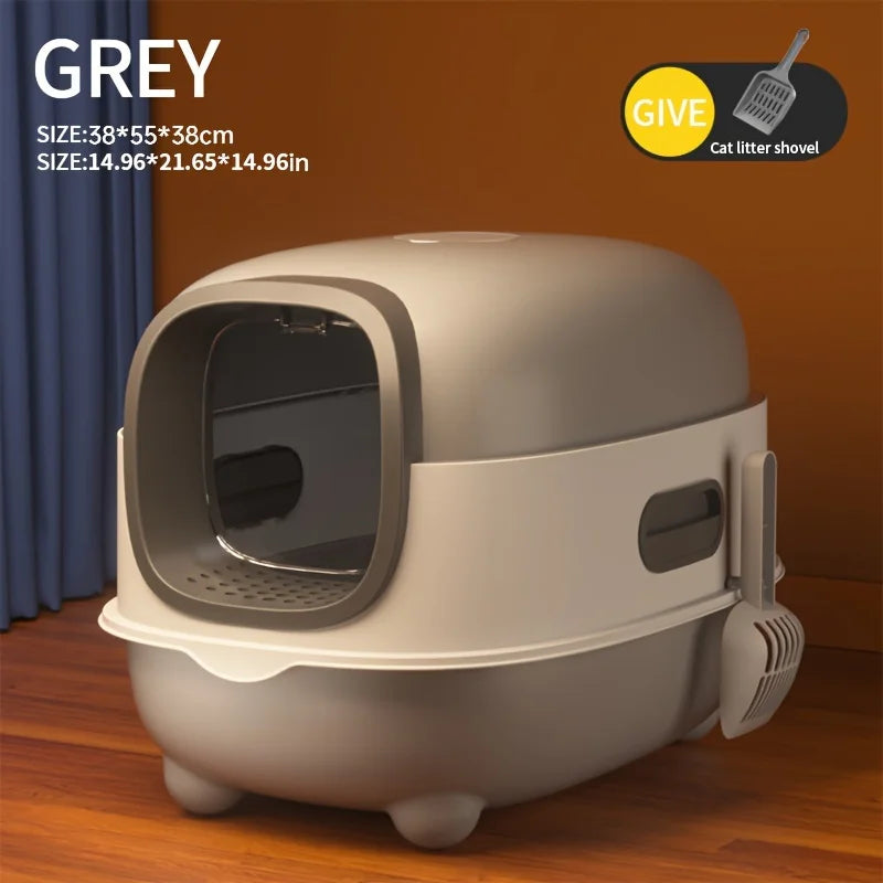 Closed cat litter box, splash proof, odor isolation, dual-purpose, foldable design, can accommodate cats weighing less t