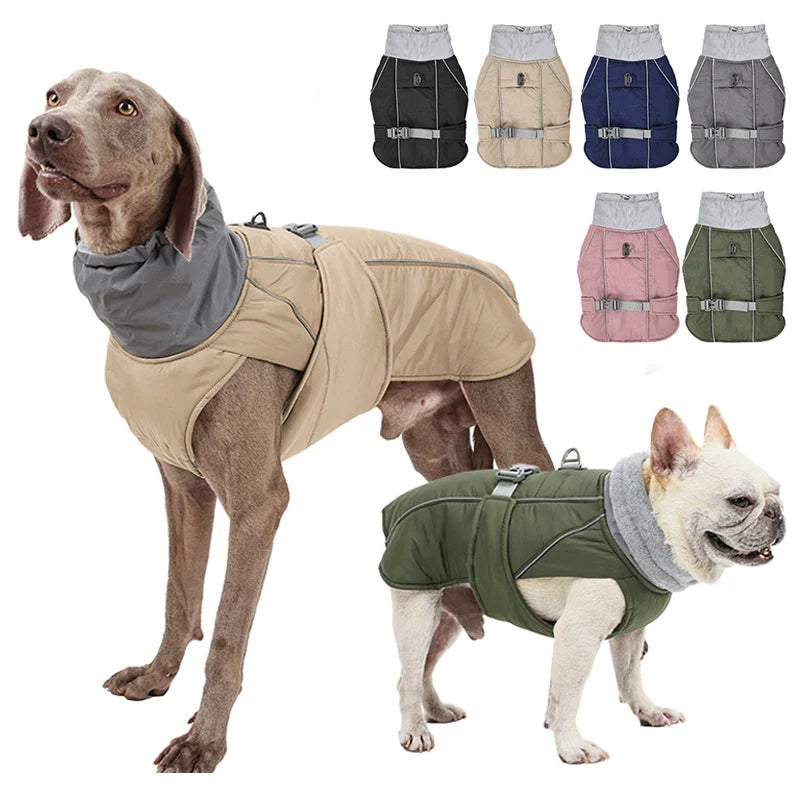 Dog Clothes Luxury Winter Jacket for Small Medium Large Dogs Waterproof Soft Padded Warm Pet Coat Safety Reflective  Dog Outfit