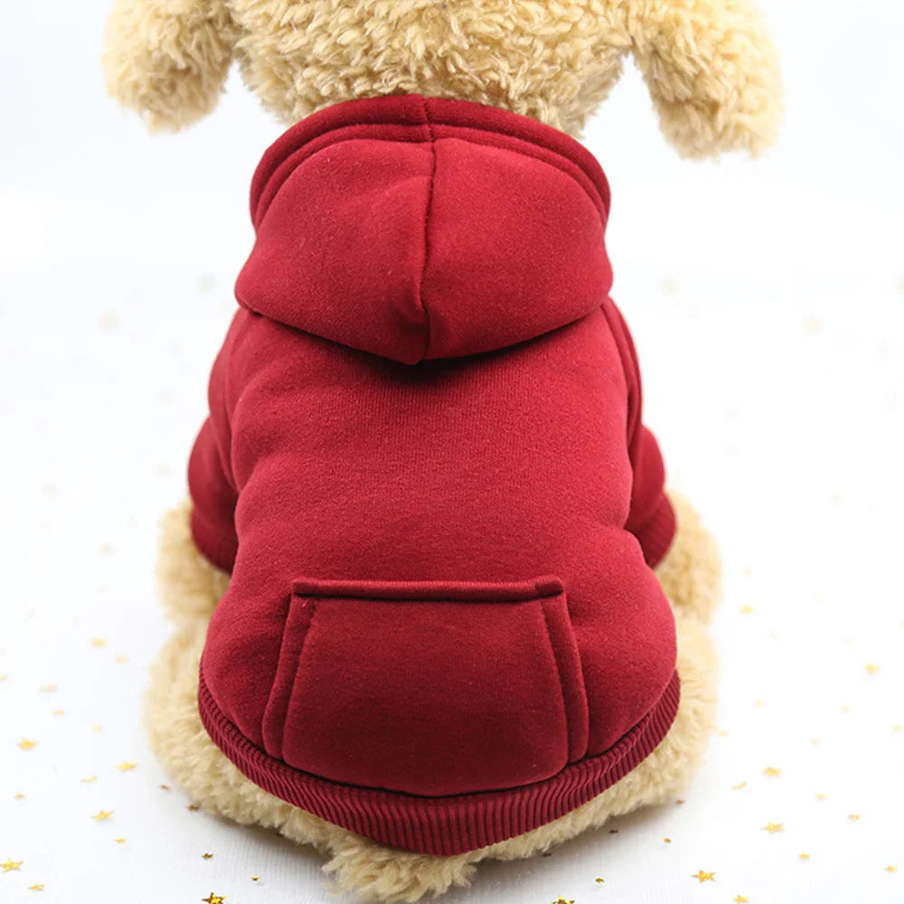 Dog Winter Warm Hooded Sweatshirt For Small Medium Dog Pet Coat Puppy Cat Apparel Outfit Clothes For Chihuahuas French Bulldog