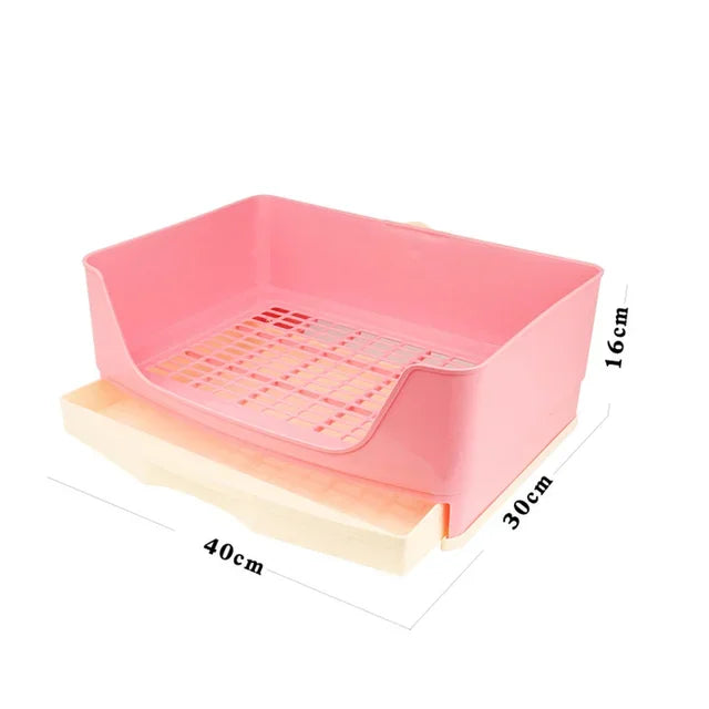 Extra Large Rabbit Litter Box Bunny Toilet with Drawer 50 Pet Toilet Film 25 Toilet Training Pad Cleaning Set Small Pet Box Pan