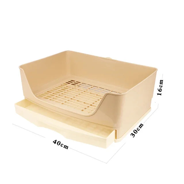 Extra Large Rabbit Litter Box Bunny Toilet with Drawer 50 Pet Toilet Film 25 Toilet Training Pad Cleaning Set Small Pet Box Pan