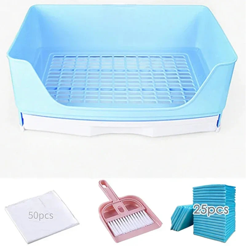 Extra Large Rabbit Litter Box Bunny Toilet with Drawer 50 Pet Toilet Film 25 Toilet Training Pad Cleaning Set Small Pet Box Pan