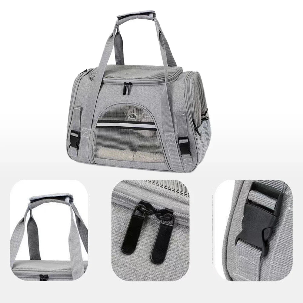 Pet Carrier Portable Cat And Dog Outgoing Bag Breathable Pet Car Carrying Bag Airline Approved Transport for Dogs Cats Outgoing