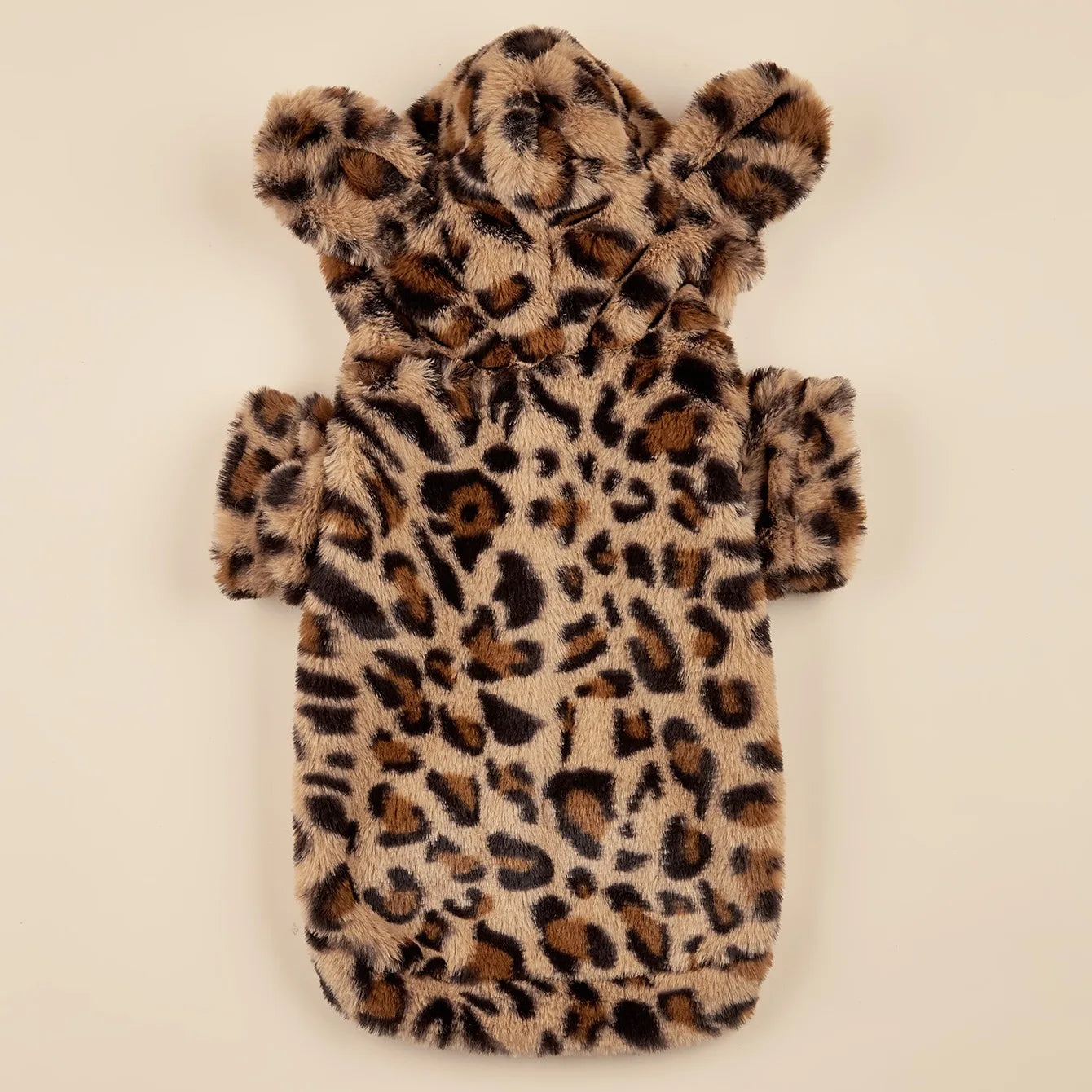 Pet Hoodie For Small & Medium Dogs, Leopard Dog Hoodie With Ears, Plush Dog Clothes, Pet Apparel