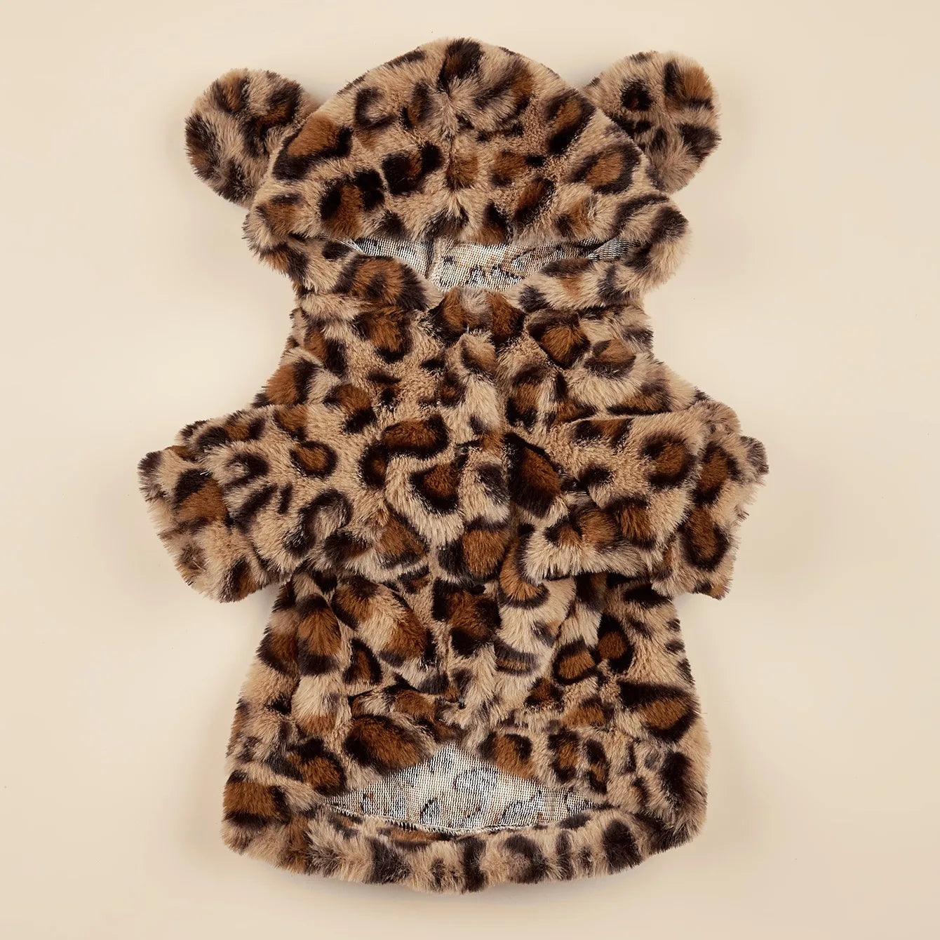 Pet Hoodie For Small & Medium Dogs, Leopard Dog Hoodie With Ears, Plush Dog Clothes, Pet Apparel