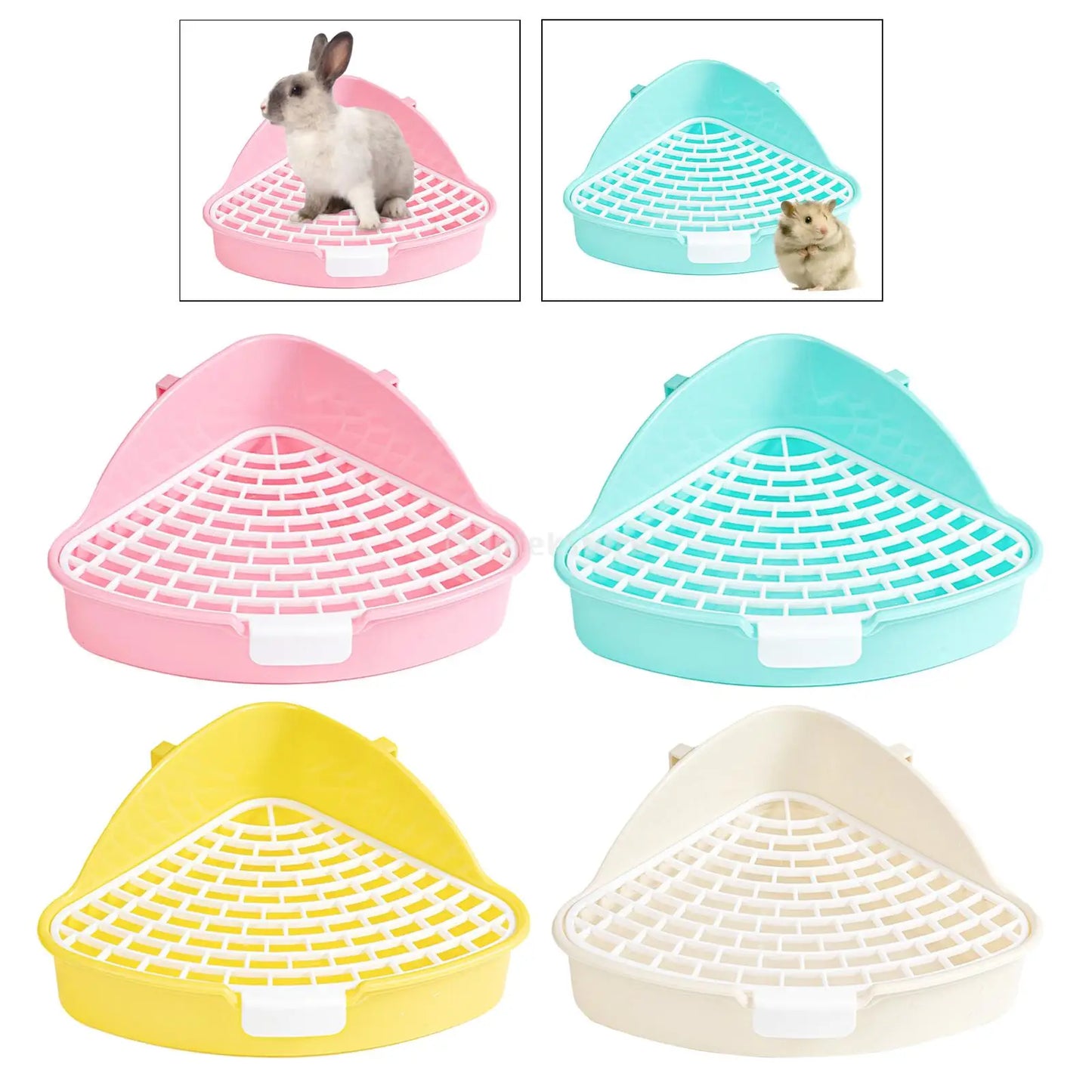 Rabbit Litter Tray Toilet Animal Potty Trainer Bunnies Corner Toilet Box for Ferret Hamster Dragon Cat Guinea Pig Dutch Supplies