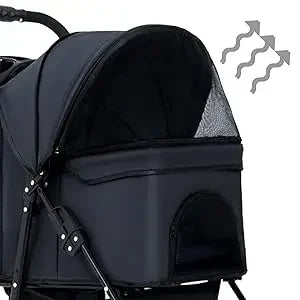 Stroller,Foldable Dog Cat Jogger Stroller, Pet Strolling Cart, Dog Travel Carrier Portable Lightweigh Dog Stroller with