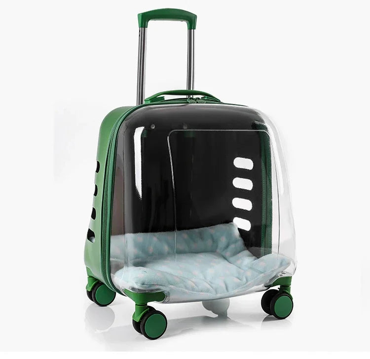 Cats Carrier Pet Backpacks PC Material Travel Stroller Bags Pet Shop Transparent Transportation Products on Wheels Accessories