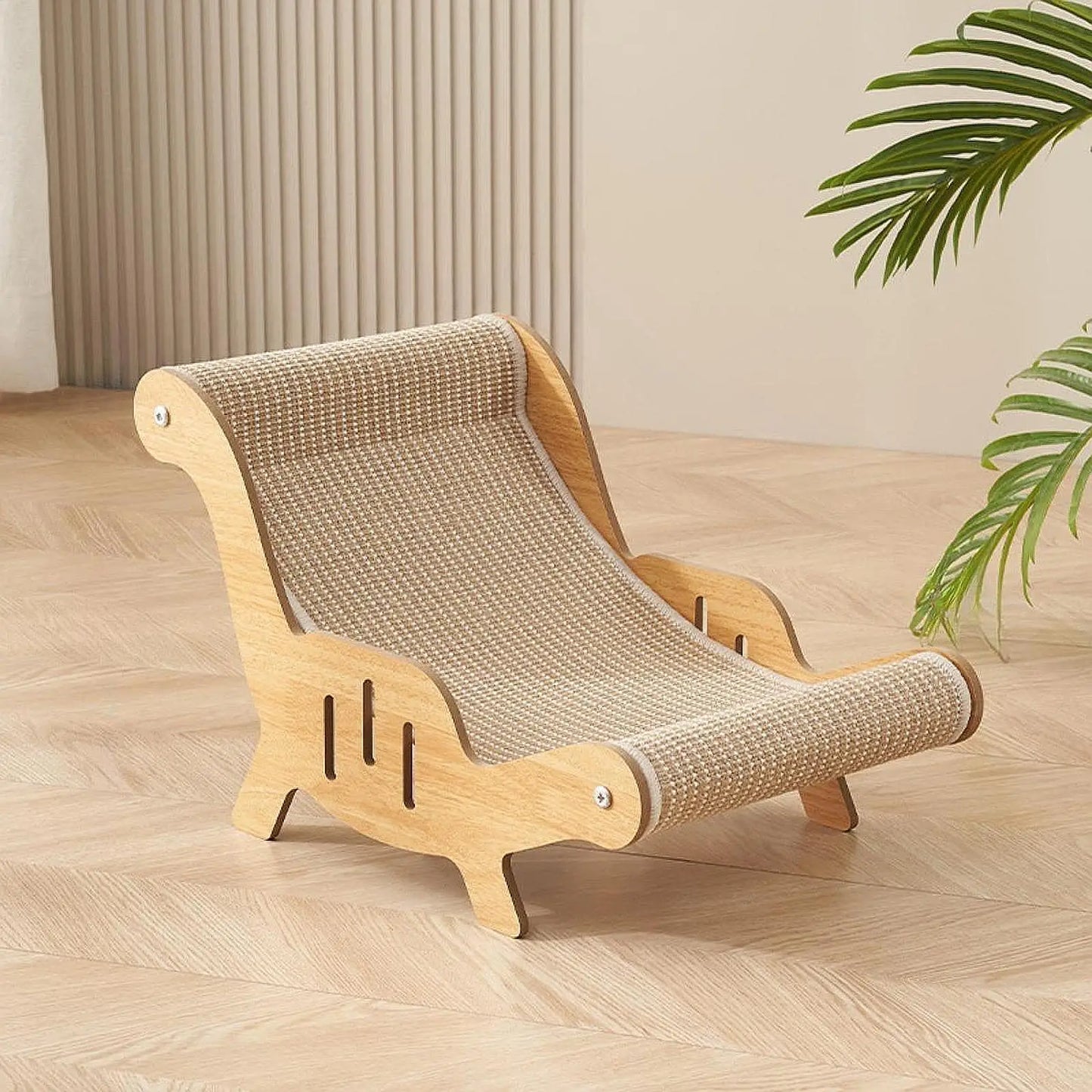 Sisal Cat Chair Wooden Kitten Lounge Chair Multi-Functional Cat Scratcher Pet Furniture Cats Bed for Puppy Dogs Small Animals